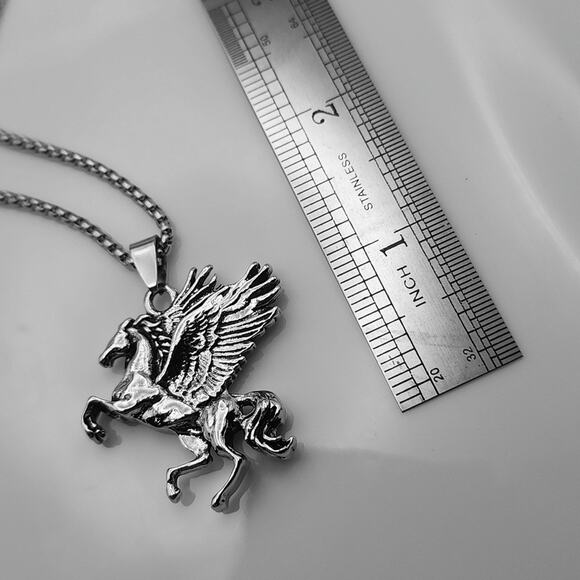 Stainless Steel Pegasus Necklace Pendant - Picture 4 of 7